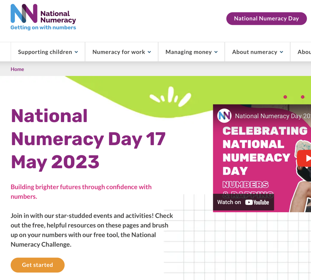 Part of National Numeracy website